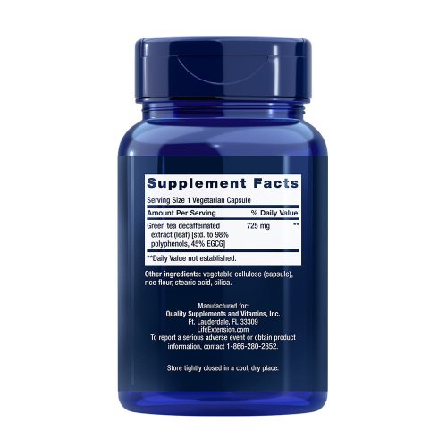 Life Extension Koffeinmentes Zöld Tea Kivonat kapszula - Decaffeinated Mega Green Tea Extract 100 Veg Kapszula