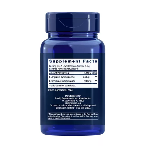 Life Extension Arginine és Ornithine por 150 g