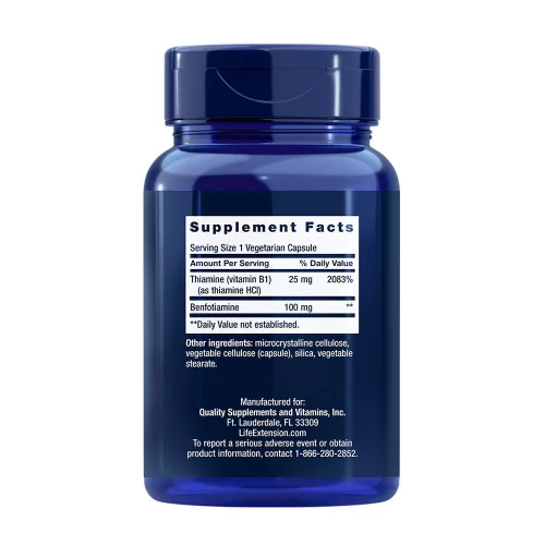 Life Extension Benfotiamin kapszula Tiaminnal - Benfotiamine with Thiamine 120 Veg Kapszula