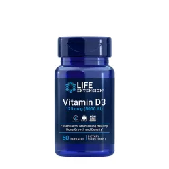 Life Extension D3-vitamin 125 mcg (5000 IU) 60 Lágykapszula
