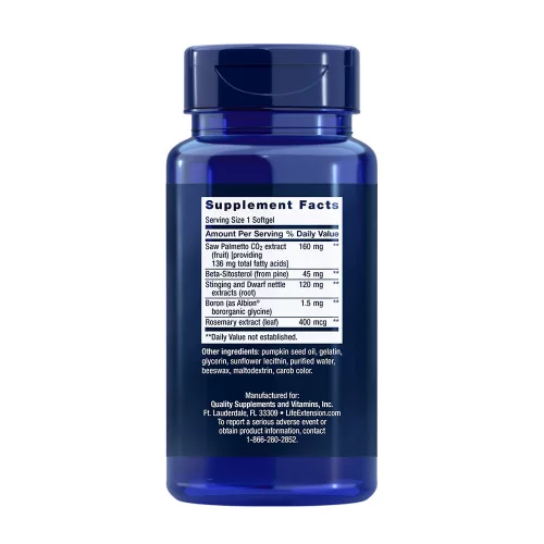 Life Extension PalmettoGuard Saw Palmetto, Nettle Root és Beta-Sitosterol 60 Lágykapszula