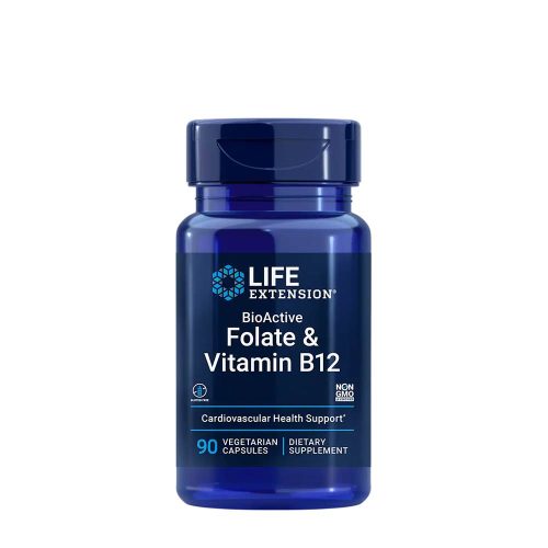 Life Extension Bioaktív Folsav és B12-vitamin kapszula - BioActive Folate & Vitamin B12 90 Veg Kapszula