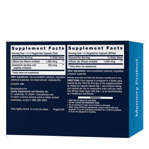 Life Extension Memória és Kognitív Egészségtámogató kapszula - Memory Protect 12+24 Veg Kapszula