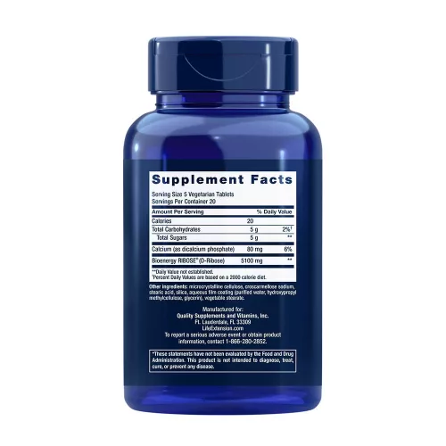 Life Extension D-Ribose Tablets 100 Tabletta