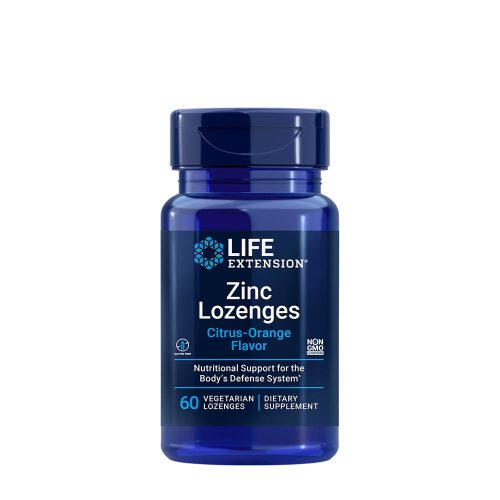 Life Extension Zinc Lozenges - Cink Rágótabletta (Citrus-narancs ízű) 60 Szopogató Tabletta