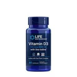   Life Extension Vitamin D3 with Sea-Iodine™ - D-vitamin tengeri algával 60 Kapszula