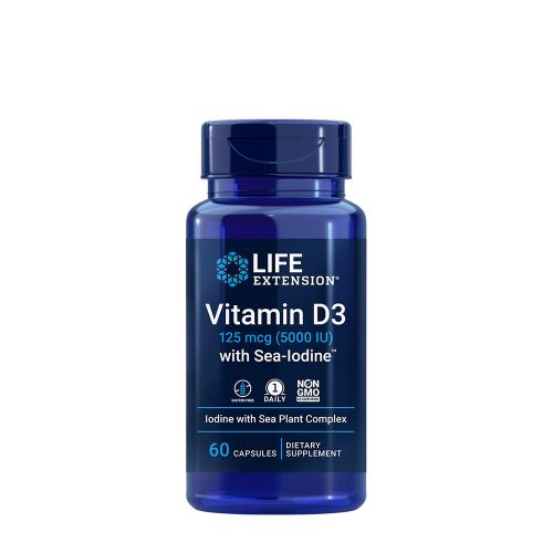 Life Extension Vitamin D3 with Sea-Iodine™ - D-vitamin tengeri algával 60 Kapszula