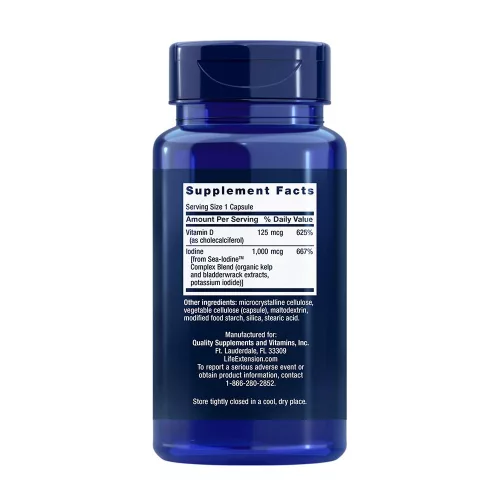 Life Extension Vitamin D3 with Sea-Iodine™ - D-vitamin tengeri algával 60 Kapszula