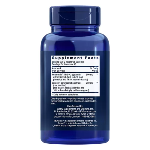 Life Extension Ashwagandha Plus Calm & Focus 60 Veg Kapszula