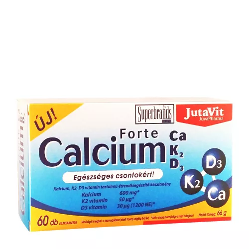 JutaVit Kalcium Forte + Ca/K2/D3 60 Tabletta