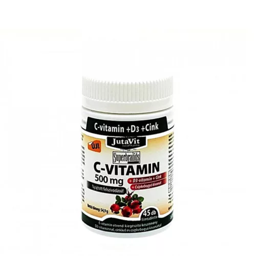 JutaVit C-vitamin 500 mg + D3 + Cink 45 Tabletta