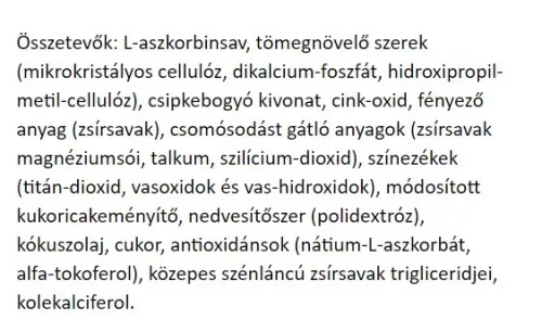 JutaVit C-vitamin 500 mg + D3 + Cink 100 Tabletta