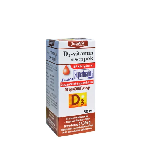 JutaVit D3-vitamin Cseppek Csecsemőknek és Gyermekeknek 30 ml
