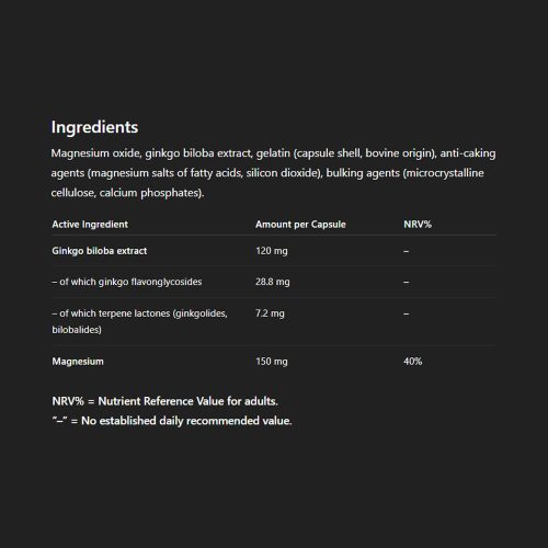 JutaVit Ginkgo Biloba 120 mg + Magnézium 150 mg 50 Kapszula