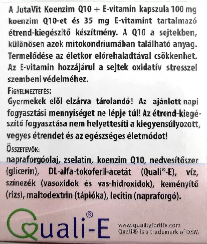 JutaVit Koenzim Q10 100 mg + E-vitamin 40 Tabletta