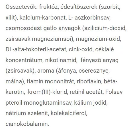 JutaVit Multivitamin Immuner rágótabletta Gyermekeknek 45 Rágótabletta