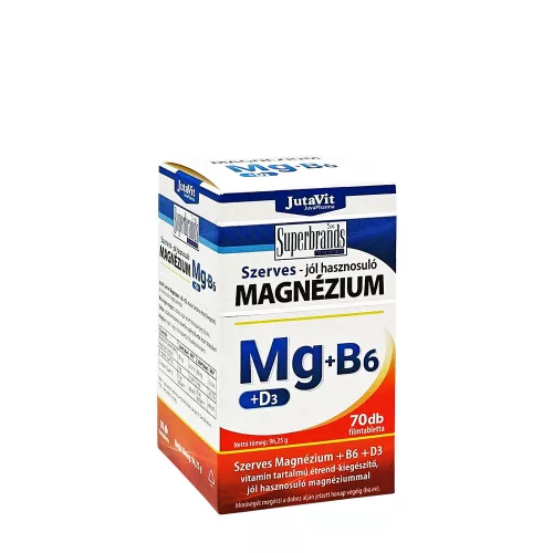 JutaVit Szerves Magnézium + B6 + D3 70 Tabletta