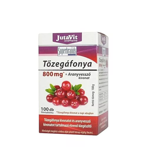JutaVit Tőzegáfonya 800 mg + Aranyvessző Kivonat 100 Tabletta
