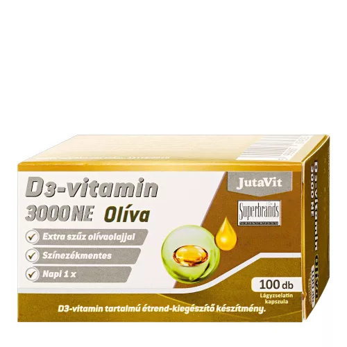 JutaVit D3-vitamin 3000 NE Olíva 100 Lágykapszula