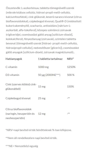 JutaVit C-vitamin 1000 mg - C+D Duo Plus 100 Tabletta