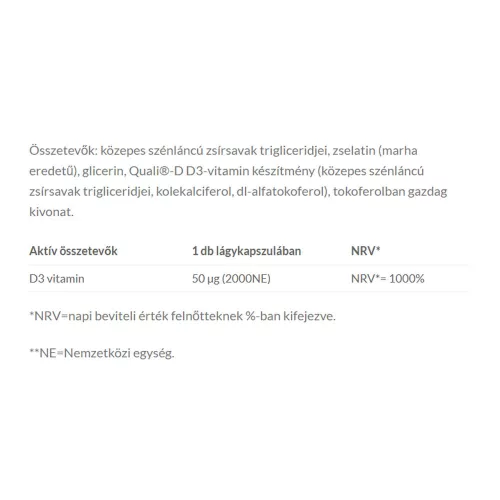 JutaVit D3-vitamin 2000 NE 40 Lágykapszula