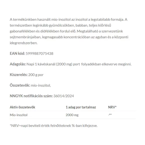 JutaVit Mio-Inozitol Por 200 g