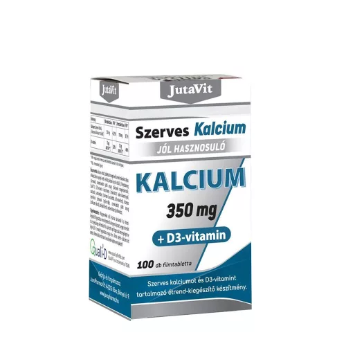 JutaVit Szerves Kalcium 350mg + D3-vitamin 100 Tabletta
