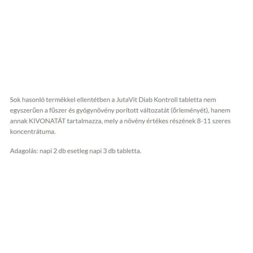 JutaVit Diab Kontroll + Szerves Króm 80 Tabletta