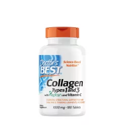   Doctor's Best 1. és 3. Típusú Kollagén + C-Vitamin 1000 mg tabletta - Collagen Types 1 and 3 180 Tabletta