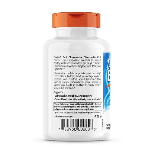 Doctor's Best Glükózamin Kondroitin MSM kapszula OptiMSM-el 120 Kapszula