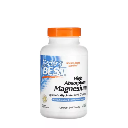 Doctor's Best Hatékony Felszívódású Magnézium 100 mg 240 Tabletta
