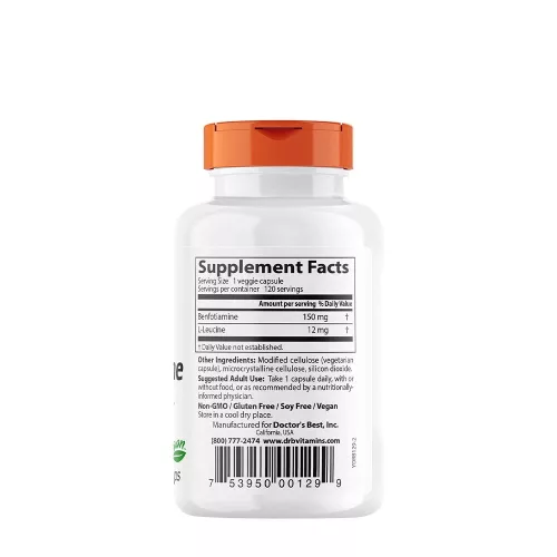 Doctor's Best Benfotiamine With Benfopure 150 mg 120 Veggie Kapszula