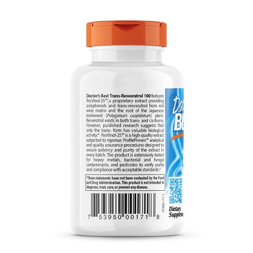 Doctor's Best Trans-Resveratrol 100 mg 60 Veggie Kapszula