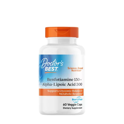 Doctor's Best Benfotiamin kapszula Alfa-liponsavval - Benfotiamine 150 + Alpha-Lipoic Acid 300 60 Veggie Kapszula