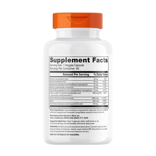 Doctor's Best Fully Active B Complex with Quatrefolic 60 Kapszula