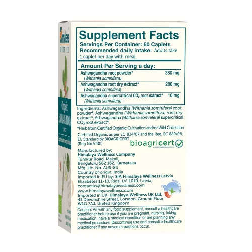 Himalaya Organic Ashwagandha 60 Kapszula