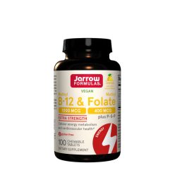   Jarrow Formulas Methyl B-12 & Methyl Folate 400 mcg 100 Rágótabletta