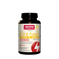   Jarrow Formulas Methyl B-12 & Methyl Folate 400 mcg 100 Rágótabletta