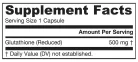 Jarrow Formulas Glutation (Csökkentett) 500 mg kapszula - Glutathione Reduced 120 Veg Kapszula