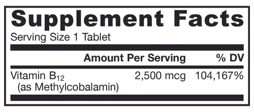 Jarrow Formulas Methyl B-12 2500 mcg rágótabletta 100 Szopogató Tabletta