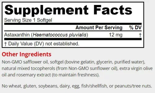Jarrow Formulas Asztaxantin 12 mg - AstaPure® Astaxanthin 12 mg 60 Lágykapszula
