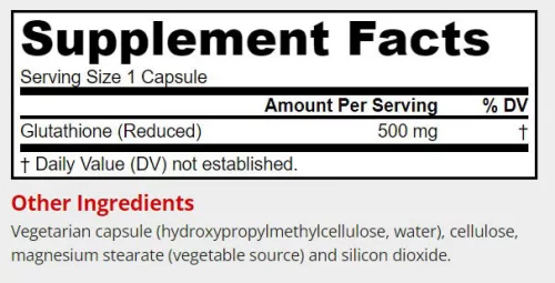 Jarrow Formulas Glutation (Csökkentett) 500 mg kapszula - Glutathione Reduced 60 Veg Kapszula