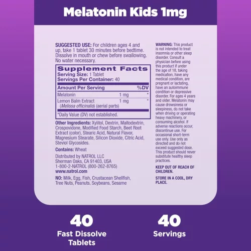 Natrol Melatonin Gyerekeknek 40 Tabletta