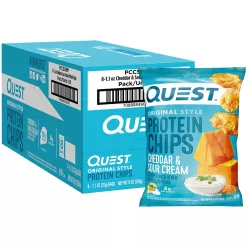   Quest Nutrition Karton Protein Chips Original Style 8x32g Cheddar & Sour Cream (Cheddar Sajt és Tejföl)