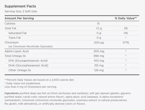 Nordic Naturals Vércukorszint Támogató Omega 896 mg kapszula - Omega Blood Sugar 60 Lágykapszula