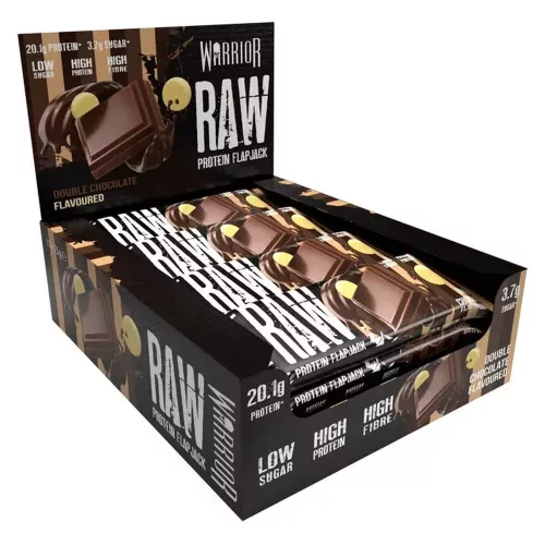 Warrior Karton Raw Protein Oat Flapjack Bar 12x75g Double Chocolate (Csokoládé)