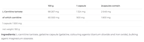 Nutrend Carnitine Compressed Caps 120 Kapszula