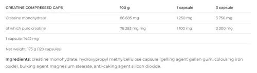 Nutrend Creatine Compressed Caps 120 Kapszula
