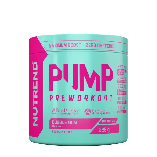 Nutrend Pump Preworkout - Stimulánsmentes edzés előtti 225 g