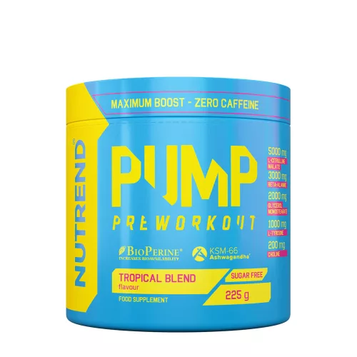 Nutrend Pump Preworkout - Stimulánsmentes edzés előtti 225 g
